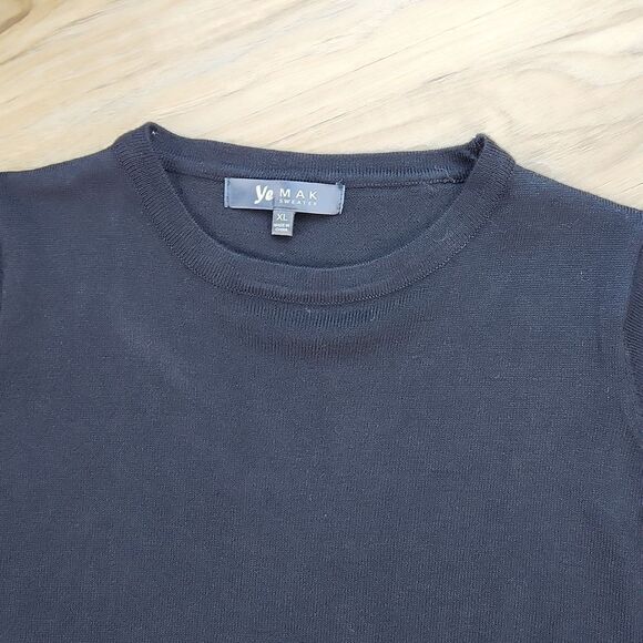 🔸️Black Lightweight Retro Style Short Sleeve Sweater XLarge - Picture 5 of 10